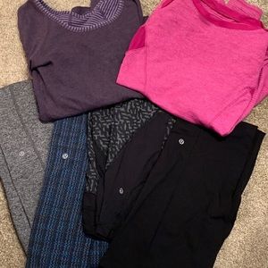 Lulu lemon lot.... size 6 pants and size 8 shirts